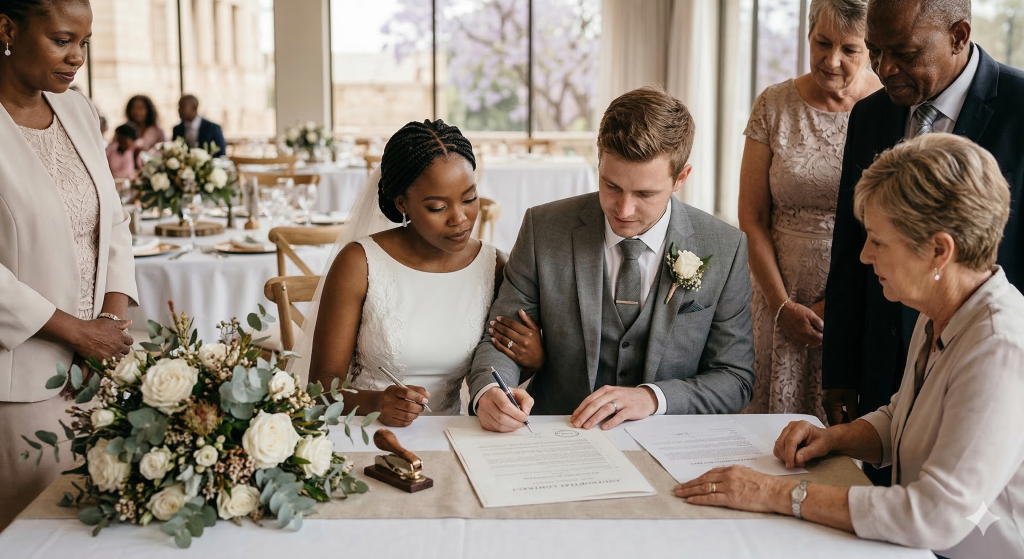 Signing an ante-nuptial agreement prior to marriage